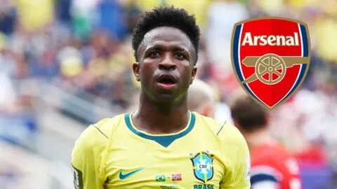 Arsenal exploraría el fichaje de Vinicius Jr; la renovación con Real Madrid sigue sin destrabarse