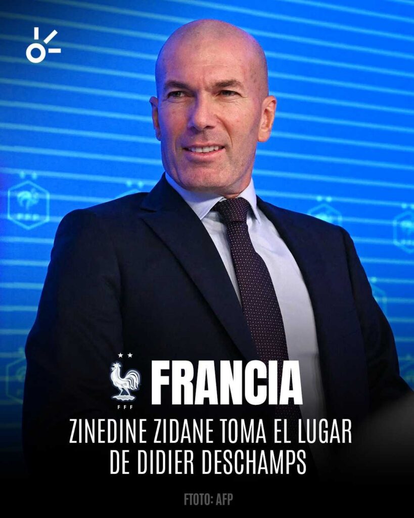 Zinedine Zidane toma el lugar de Didier Deschamps.