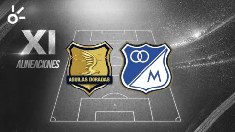 Posibles alineaciones de Águilas Doradas vs Millonarios por Liga BetPlay Dimayor 2026-II