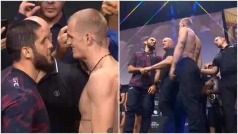 El intenso careo de Islam Makhachev e Ian Machado Garry previo a UFC 330