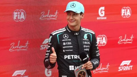 George Russell conquista la sprint en Zandvoort; Checo Pérez termina 21 tras fallas en Cadillac