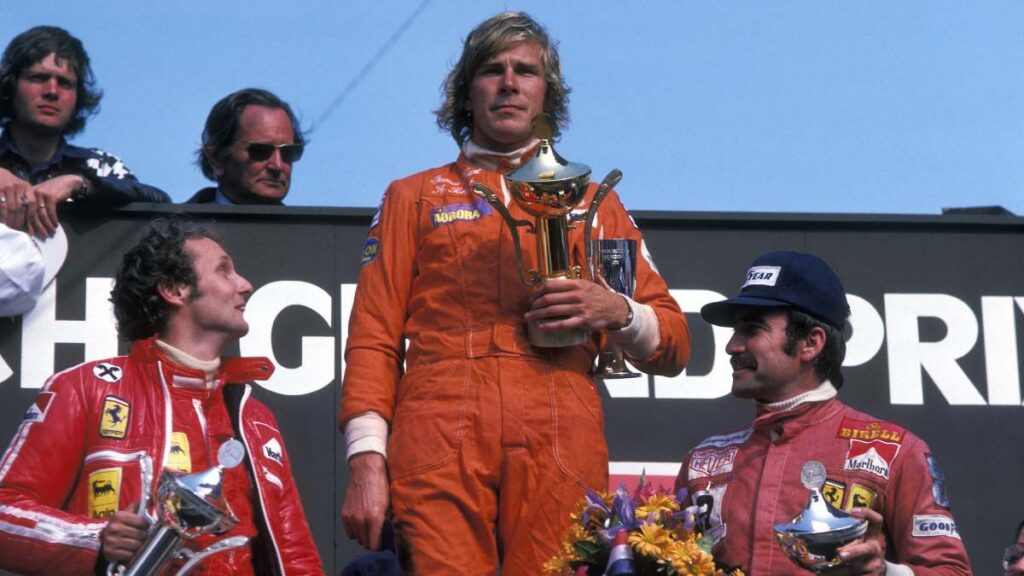 James Hunt consigue su primera victoria en Fórmula 1 en 1975