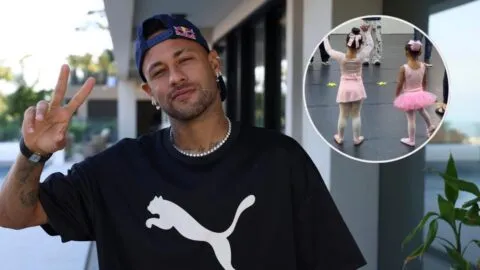 Neymar deja ver su faceta de padre durante una práctica de ballet de su hija