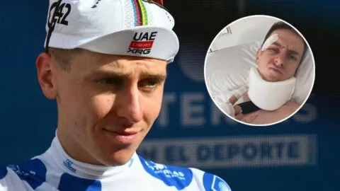 Tadej Pogacar reaparece tras su caída en La Vuelta: publica foto después del accidente