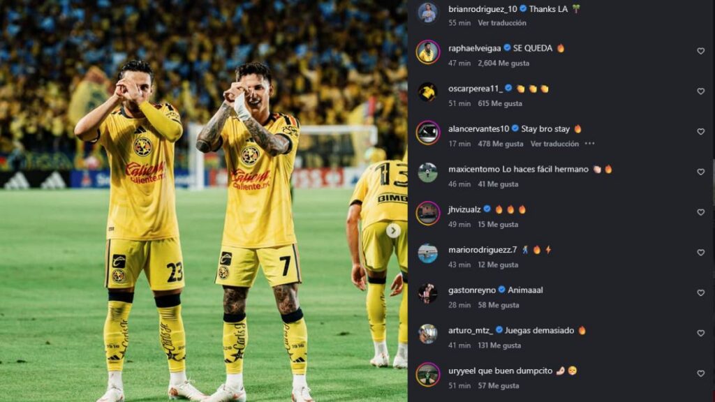 Raphael Veiga reacciona al posible adiós de Brian Rodríguez del América. Foto Instagram: @brianrodriguez_10
