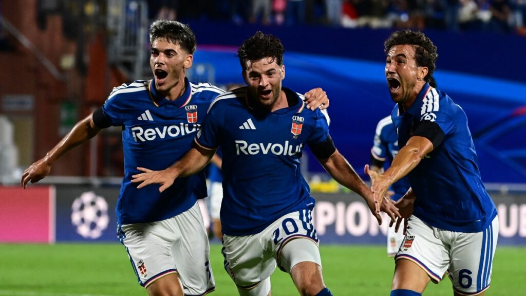 El Como celebró en su estreno en Champions League | PIERO CRUCIATTI / AFP