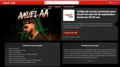 ¿Cómo acceder a la preventa de Anuel AA en Claro club?