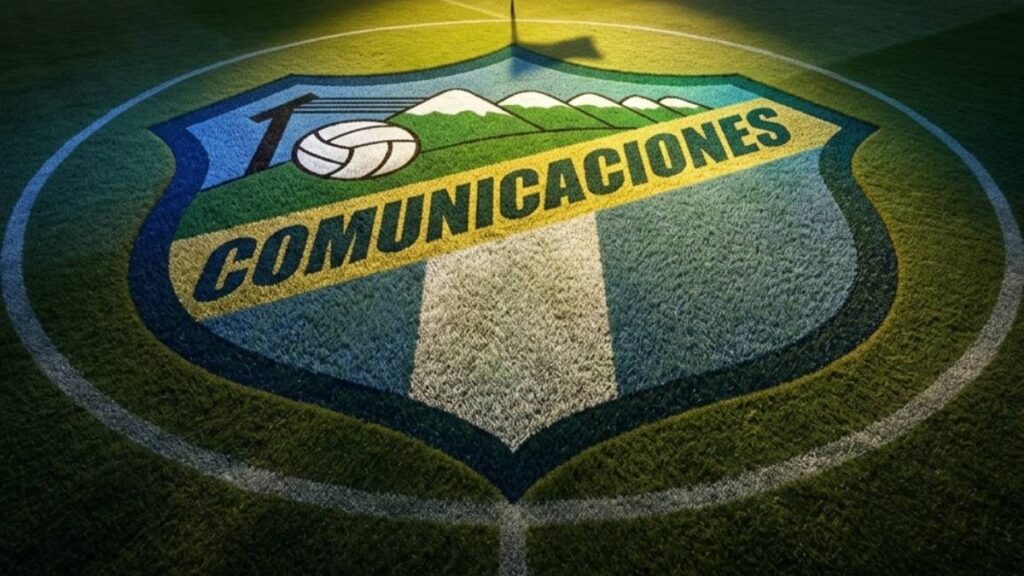Logo Comunicaciones de Guatemala sobre cancha