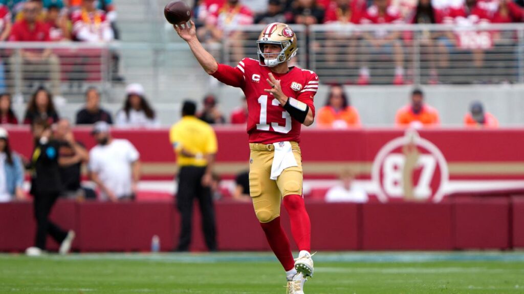Brock Purdy durante el partido de la NFL 2026 entre Dolphins y 49ers