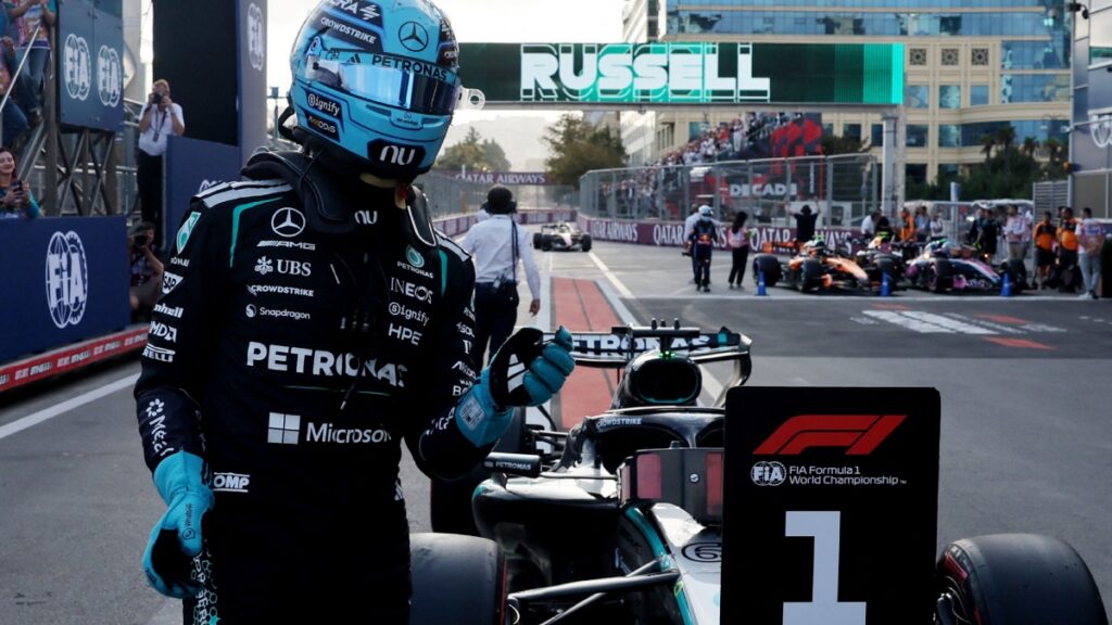 George Russell se lleva la pole en Bakú