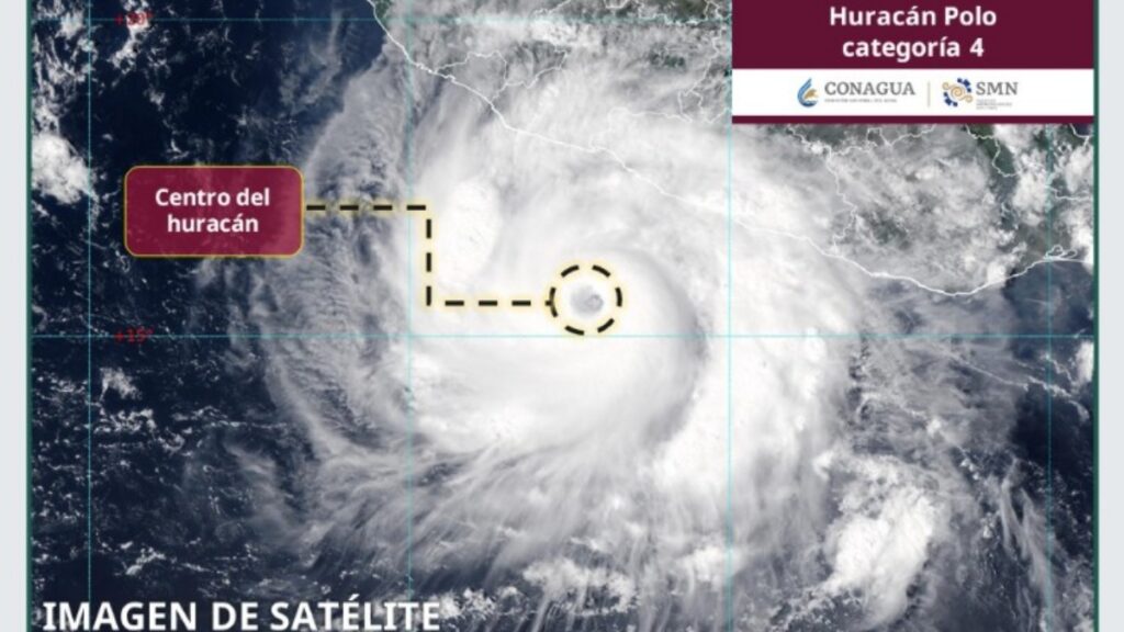 Así se ve el Huracán Polo como categoría 4 | @conagua_clima