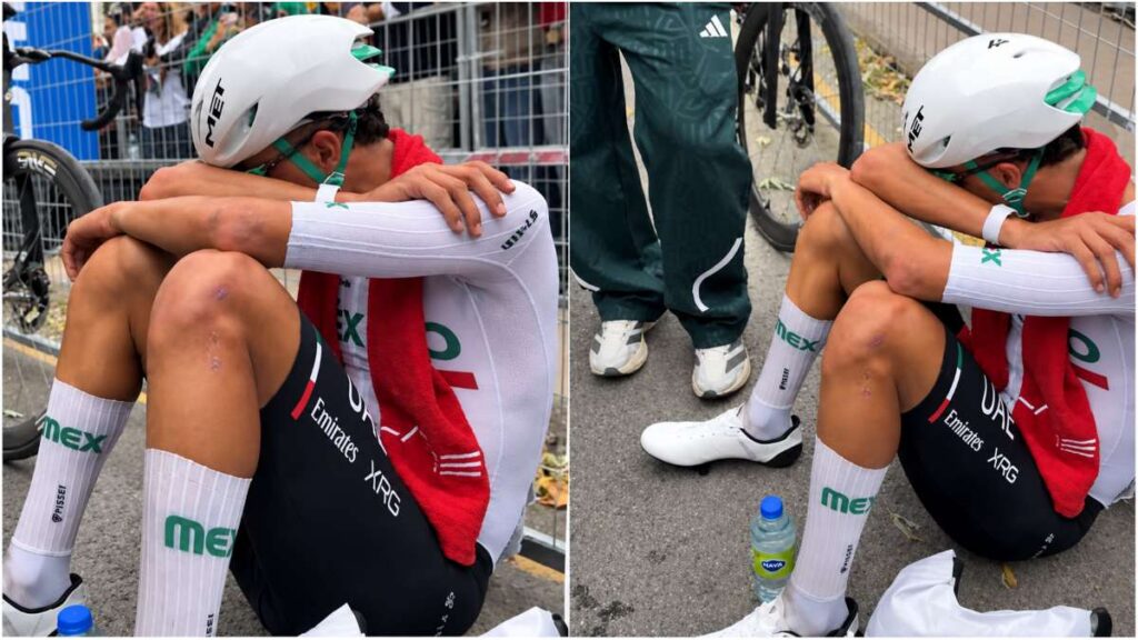 Isaac del Toro no pudo contener las lágrimas tras culminar el Mundial de Ciclismo donde quedó en el quinto lugar