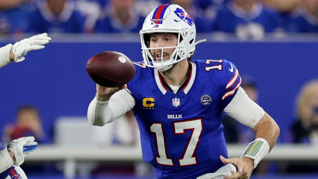 Josh Allen durante el partido Bills vs Lions, NFL 2026