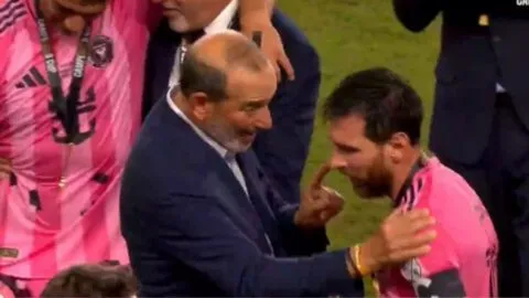 Lionel Messi protagoniza momento de tensión con Don Garber durante festejo de la Campeones Cup
