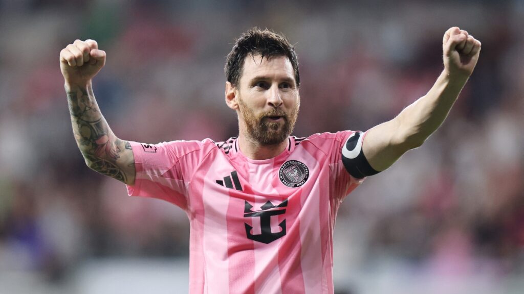 Messi celebra gol con Inter Miami