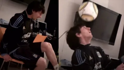 Revelan video inédito de Messi en la concentración de Argentina en 2010: así dominaba a Jabulani