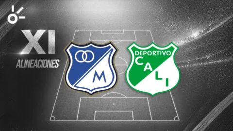 Posibles alineaciones de Millonarios vs Deportivo Cali por Liga BetPlay Dimayor 2026-II