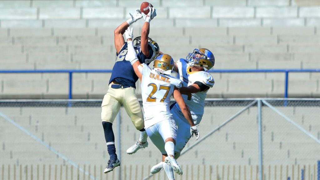 Recepción durante el partido entre Tigres y Pumas en la final ONEFA 2017