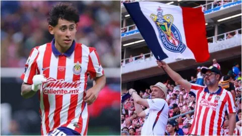 Santiago Sandoval presume el peso de la afición de Chivas: "Desde un día antes ya vamos ganando"