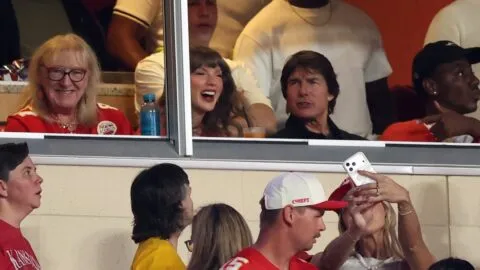 Ya es viral: la reacción de Taylor Swift por las 59 yardas que corrió Travis Kelce