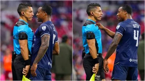 ¿Era expulsión? Willer Ditta empuja al abanderado durante el Cruz Azul vs Toluca tras gol anulado