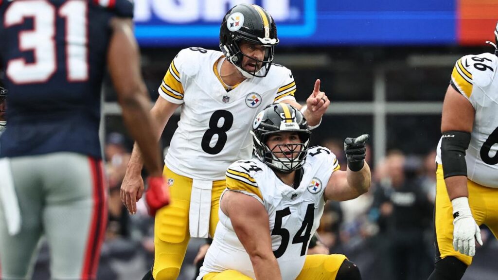 Aaron Rodgers durante el partido de la Semana 2 entre Steelers y Patriots, NFL 2026