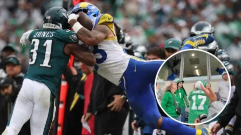 ¡Se calentó todo! Aficionados de Eagles protagonizan bronca con coaches de Rams