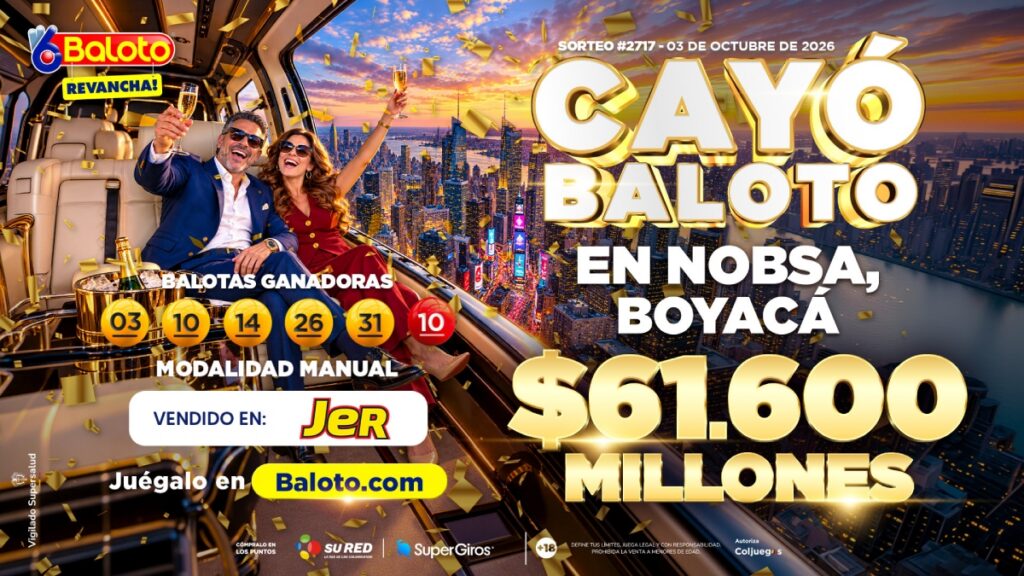 Cayó el Baloto del 3 de octubre de 2026