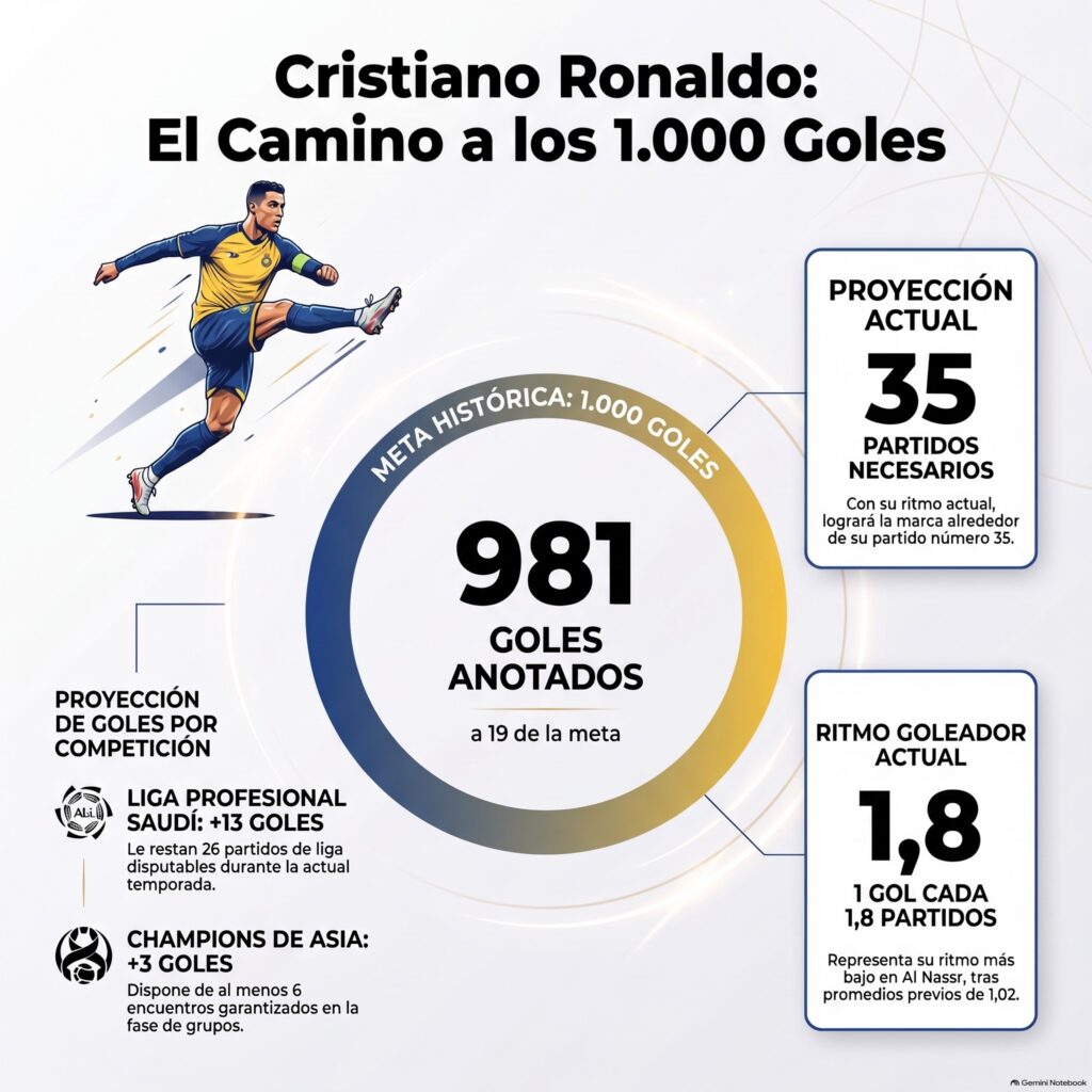 ¿Cuál ha sido el promedio goleador de Cristiano Ronaldo desde su llegada al Al Nassr?