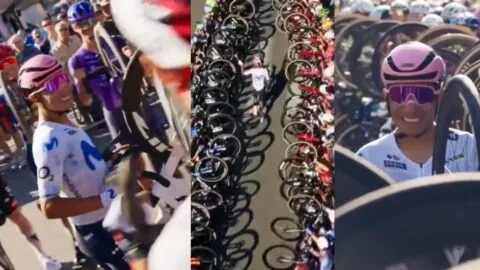 ¡Por todo lo alto! La emotiva despedida del pelotón a Nairo Quintana en el Giro de Emilia