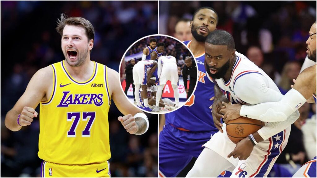 Doncic lidera a Lakers, 76ers arrollan a Knicks y Hukporti preocupa en la NBA. IMAGN IMAGES via Reuters Connect