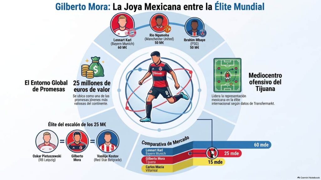 Gilberto Mora y las promesas de futbolistas con 18 años de edad