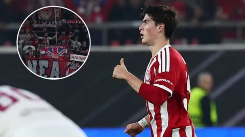 ¡Inolvidable! La afición del Olympiacos se rinde ante la Hormiga González, así corearon el nombre del mexicano