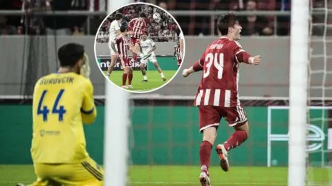 Hormiga González entra de cambio y da el triunfo al Olympiacos sobre el Sparta Praga