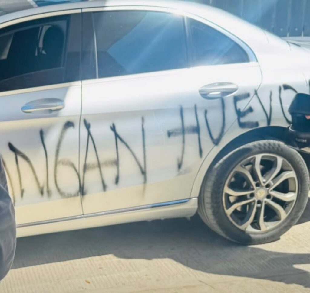 Carro de jugadores de Junior, vandalizados.