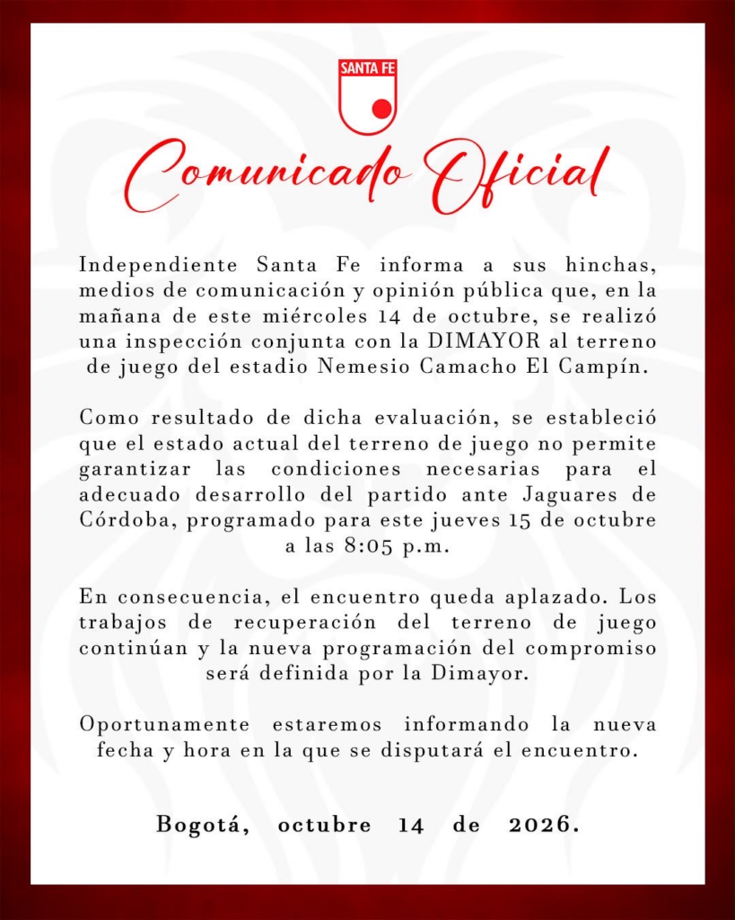 Comunicado de Santa Fe. - Proporcionado.
