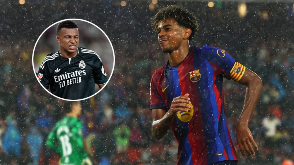 Lamine Yamal en festejo con el Barcelona