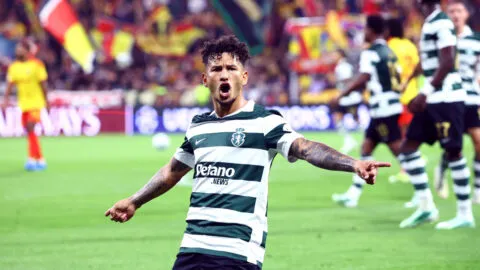 Luis Javier Suárez sigue bendito con Sporting de Portugal: celebración contra el Lens en Champions League