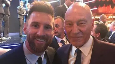 La reunión de dos 'mutantes': el día que Patrick Stewart conoció a Lionel Messi