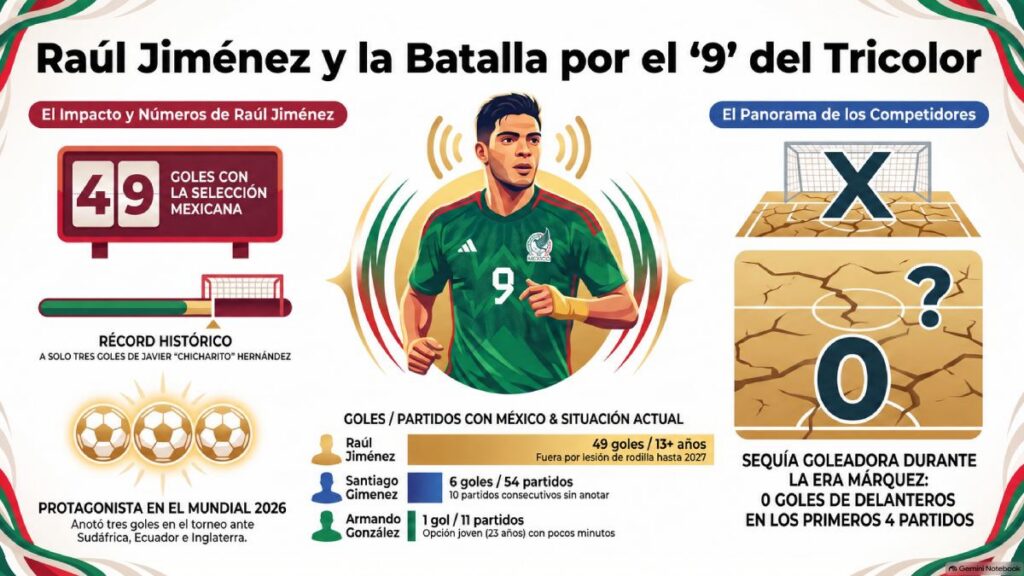 ¿Cuáles son los números de Raúl Jiménez con Selección Mexicana?