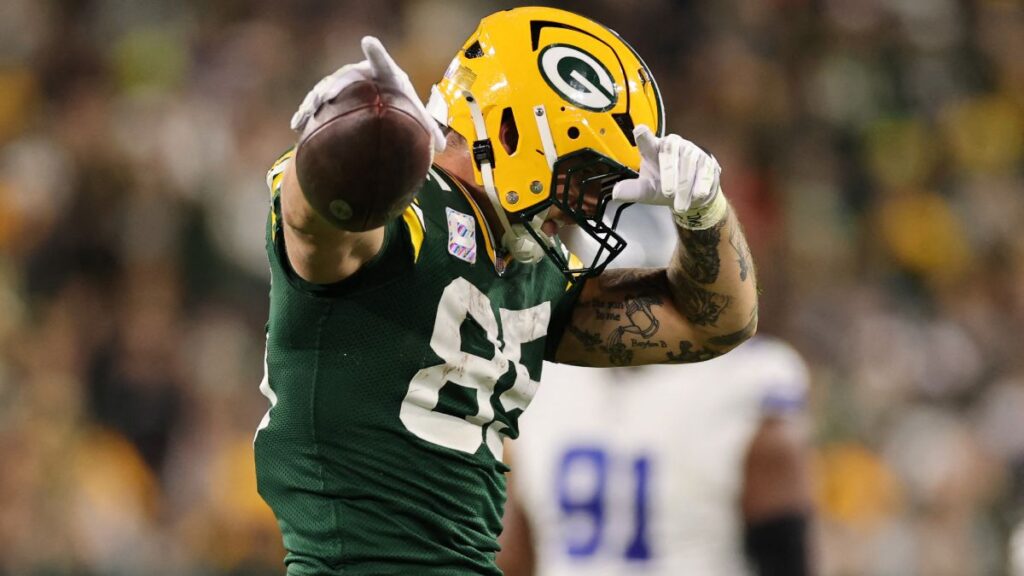 Tucker Kraft durante el Cowboys vs Packers, NFL 2026
