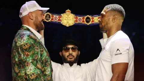Tyson Fury y Anthony Joshua elevan la tensión en su primera cara a cara: “Será un duelo a muerte”