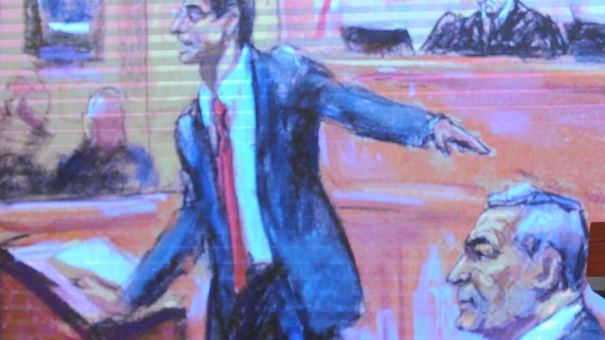 Ilustración del juicio de Genaro García Luna en Nueva York