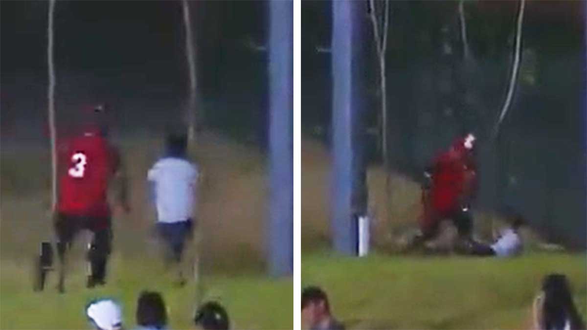 Hombre Derriba Niño Beisbol