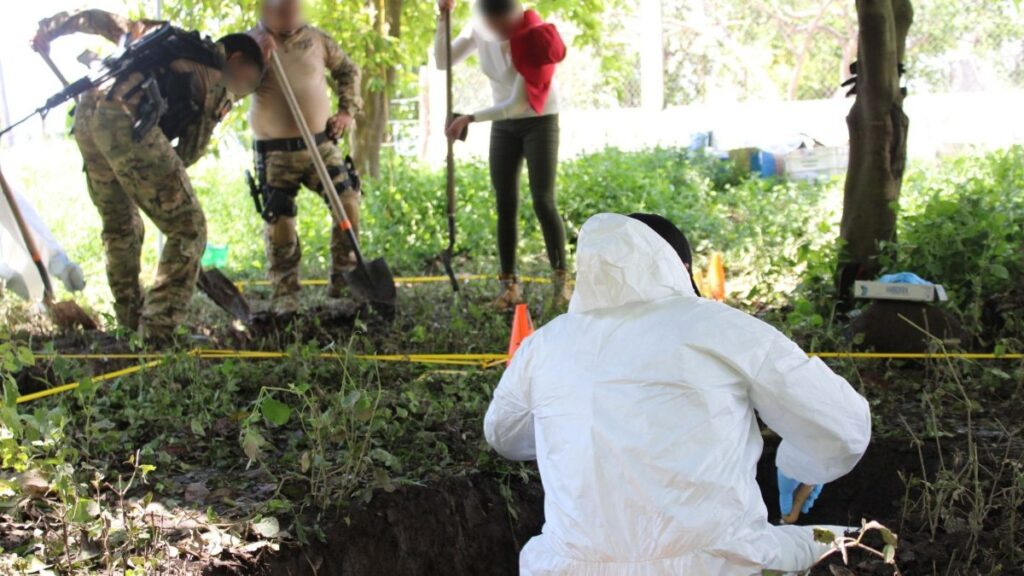 Autoridades y peritos en fosa clandestina de Colima
