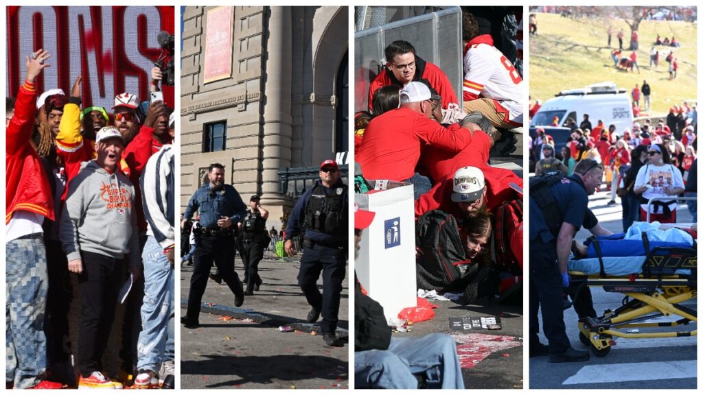 Imágenes del tiroteo durante desfile por la victoria de los Chiefs en Kansas City.