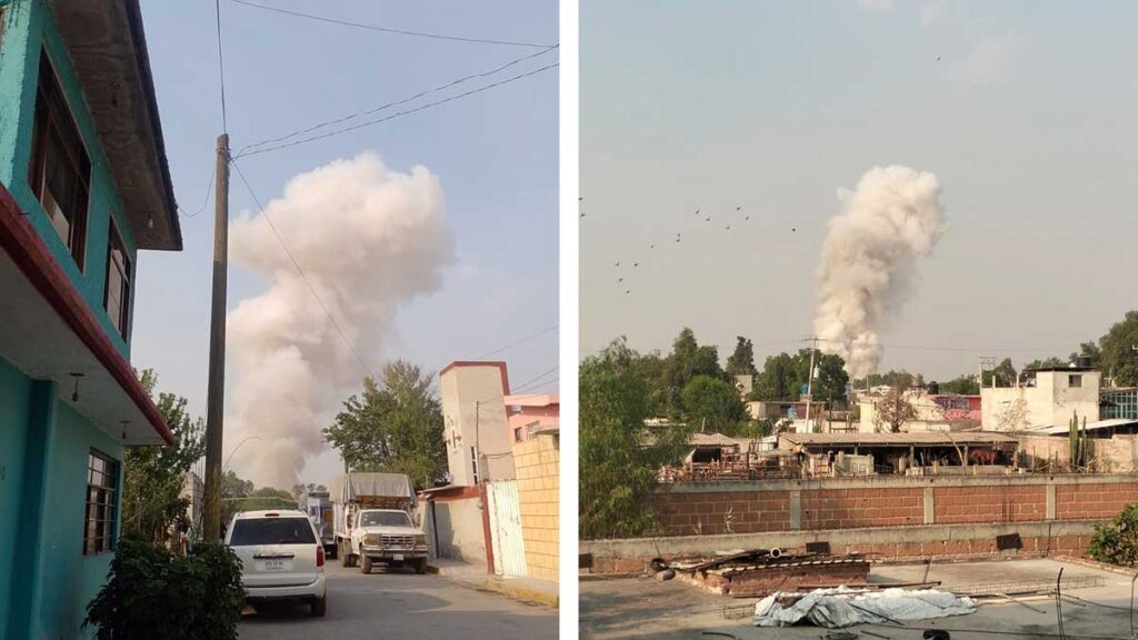 Explota taller de pirotecnia en Tultepec, Edomex