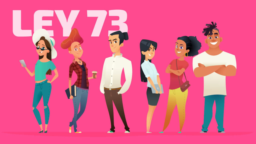 Ilustración de personas de entre 30 y 40 años con la Ley 73 sobre la pensión