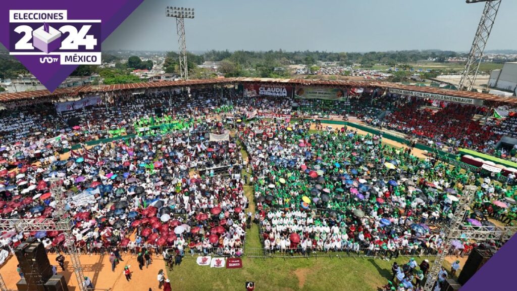 Claudia Sheinbaum en mitin en Veracruz. Foto: @