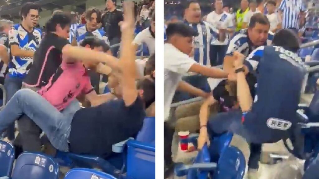 Pelea de aficionados en el Rayados vs Inter de Miami